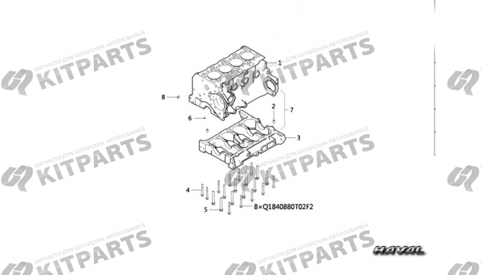 Блок цилиндров (4) P6P 4D20D FDJ Haval